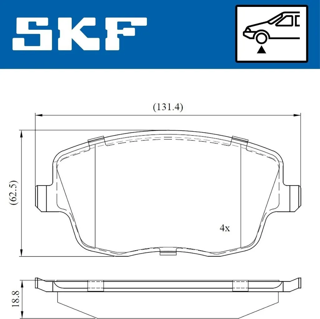 Plaquettes de frein avant SKF VKBP 80517 pour VW POLO 9N