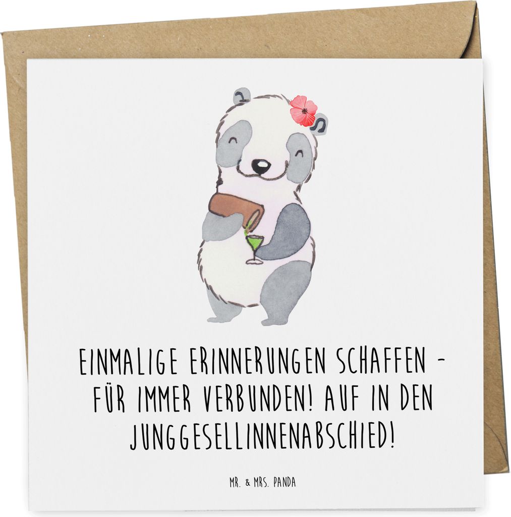 Mr. & Mrs. Panda Deluxe Karte Junggesellinnenabschied Erinnerungen - Weiß - Geschenk, Grußkarte, Heirat, Heiraten, faltkarte, doppelkarte, Spaß,...