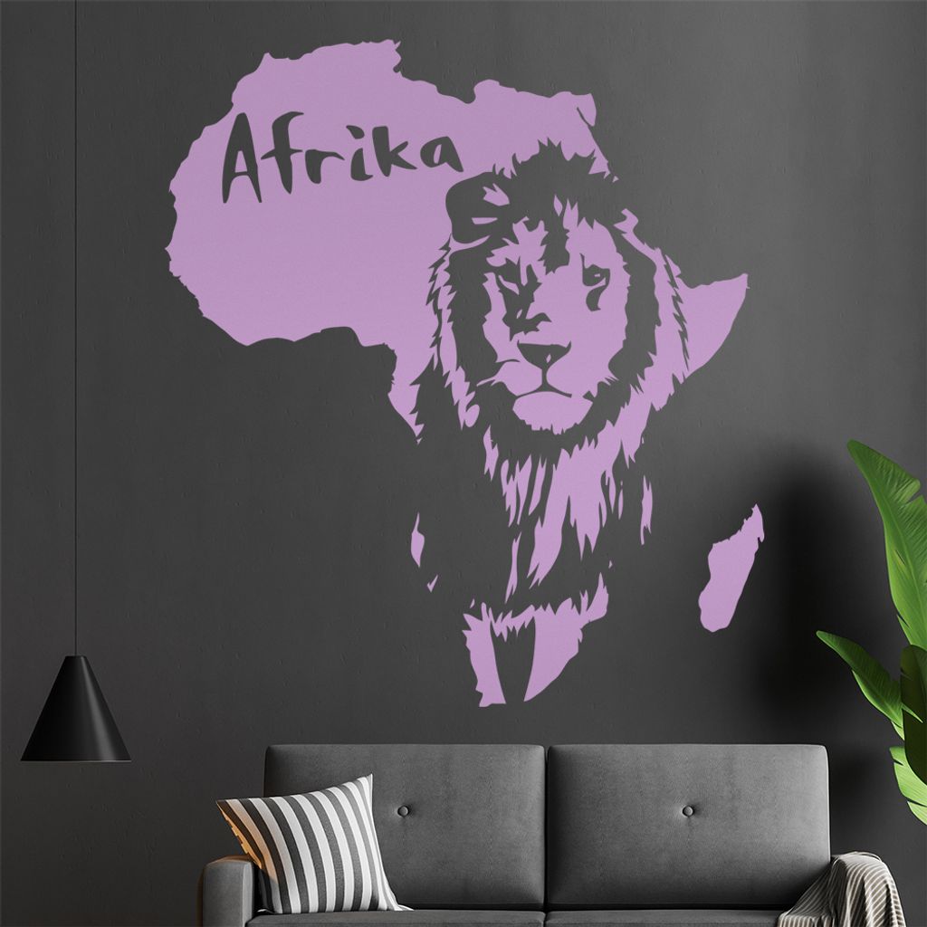 KIWISTAR Löwe u. Schriftzug Afrika Wandtattoo in 6 Größen - Wandaufkleber Wall Sticker - Dekoration, Küche, Wohnzimmer, Schlafzimmer, Badezimmer