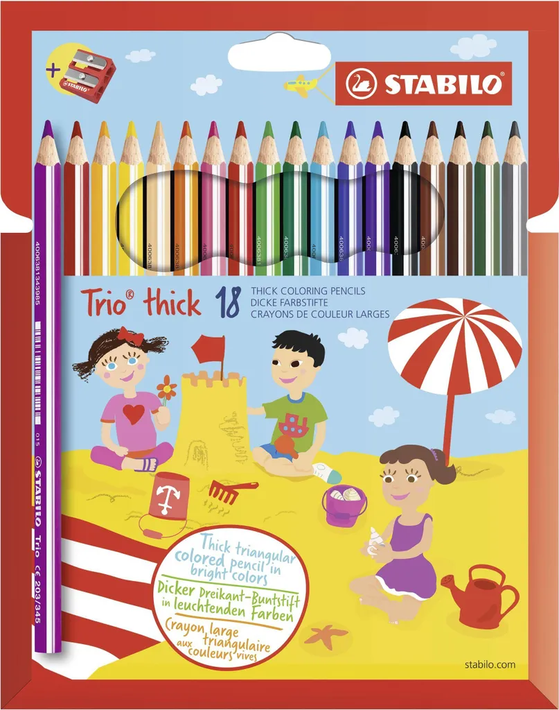 Offerta Stabilo Trio 18 Matite Triangolari + Temperino - Prezzo Convenienza