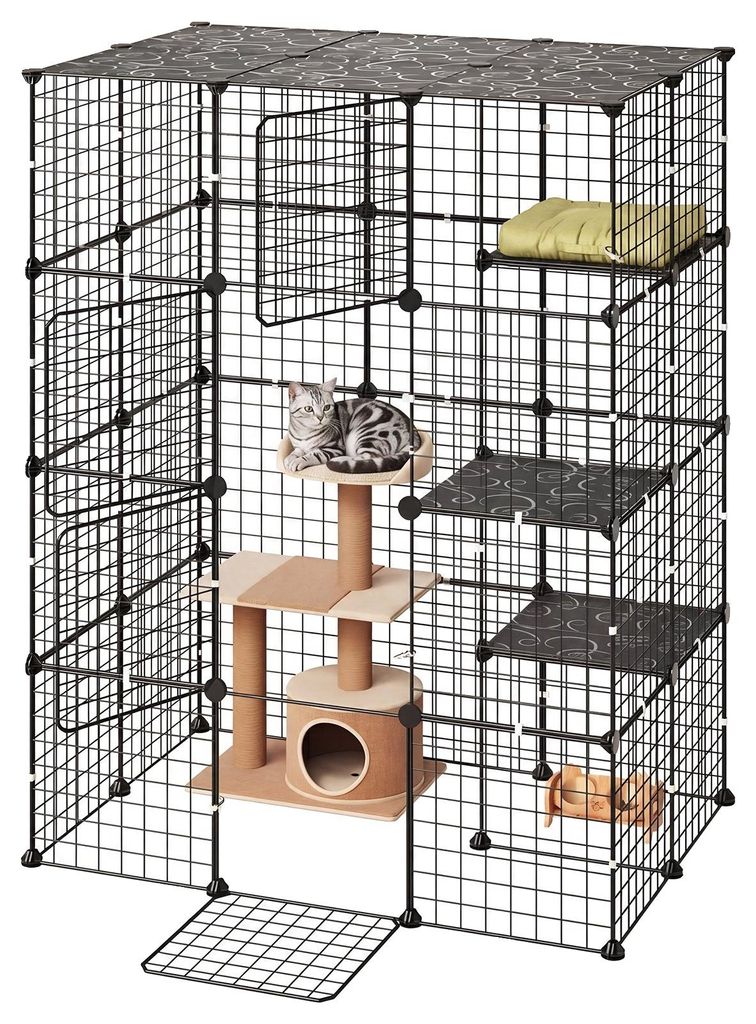 VEVOR Katzenkäfig 3-stöckig 71,1 x 71,1 x 104,1 cm DIY Produktbild 