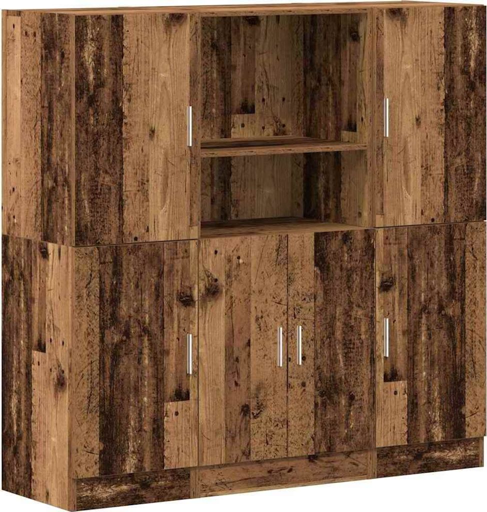 3-tlg. Küchenschrank-Set Altholz-Optik Holzwerkstoff