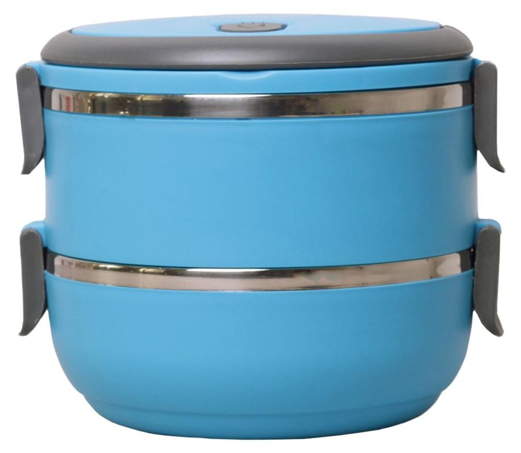 Lunchbox 2 Etagen Frischhaltedose Essensbehälter Lunch Box Brotdose Frühstücksdose Blau