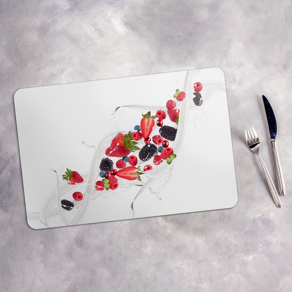 Tischset 4x45x30 cm Platzset Tischmatte Platzmatte Untersetzer - Splash Früchte Spritz