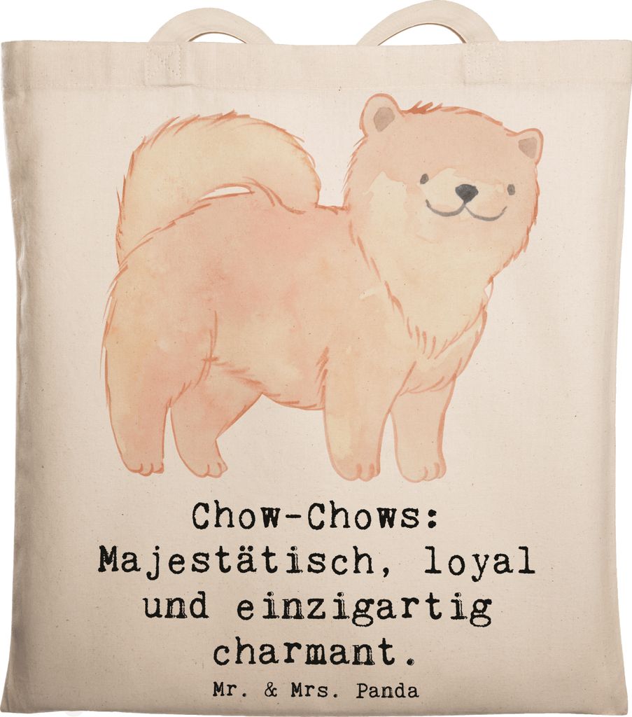 Mr. & Mrs. Panda Shopping Tasche Chow-Chow Charme - Transparent - Geschenk, Hundezucht, Schultasche, Hunderassen, Tote Bag, Laptoptasche, Beschreib...