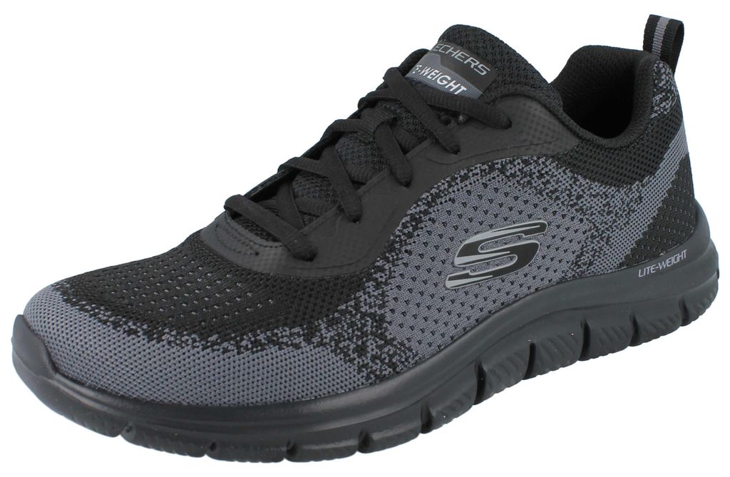 SKECHERS Herren Sneaker schwarz grau Textil - Größe: 45 Produktbild 