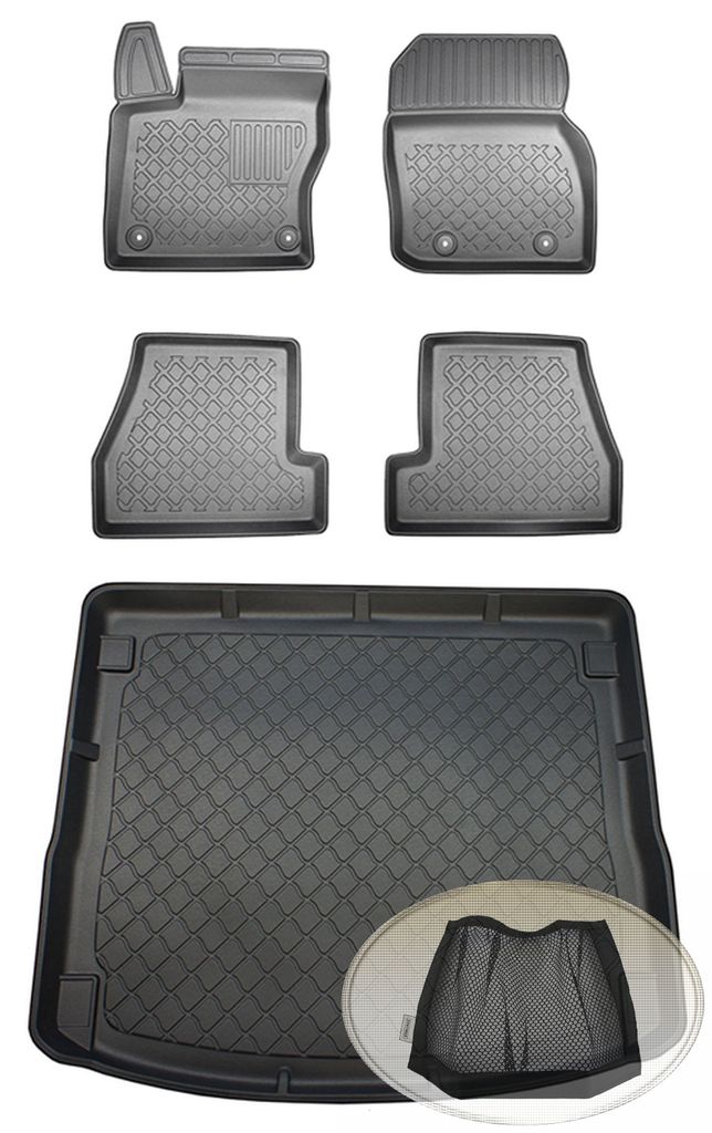 SET Kofferraumwanne Gummifußmatten für Ford Focus Trend 3 DYB Turnier Kombi 5-türer 2011-