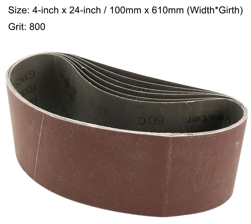6 Stš¹ck Schleifband 100 x 610mm, Schleifb?nder K?rnung 800, Universal-Schleifband aus Aluminiumoxid fš¹r Bandschleifer zum Schleifen von Holz,...