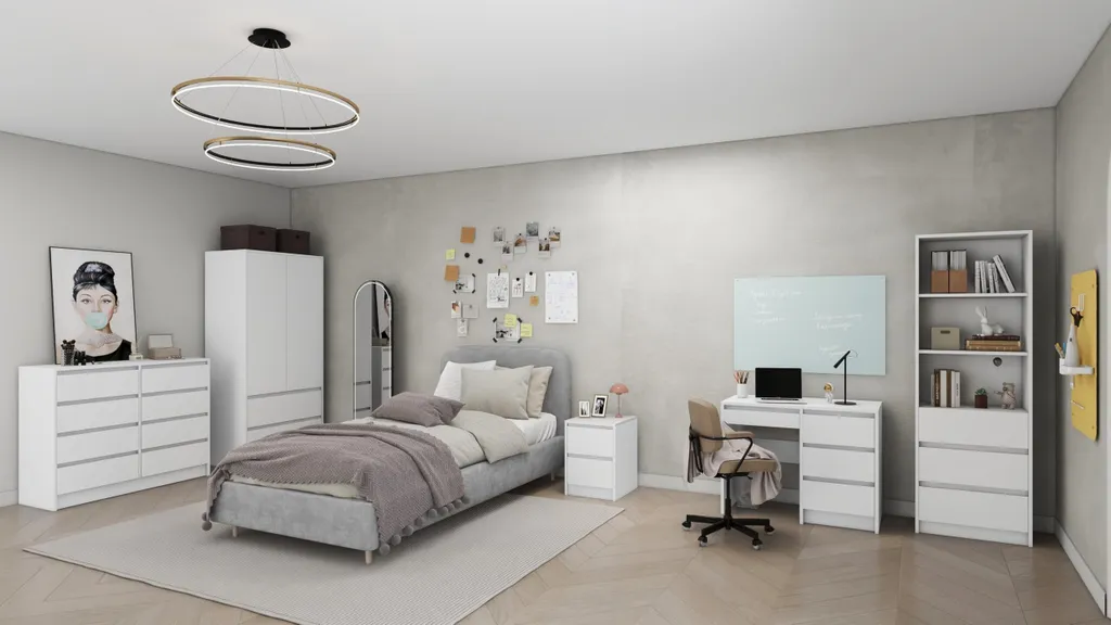 Meuble de Rangement Blanc pour Salon - Commode BDW Sideboard 120x100 - 3