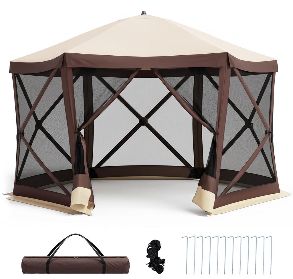 COSTWAY Pop up Pavillon für 6-8 Personen, Faltpavillon mit Produktbild 