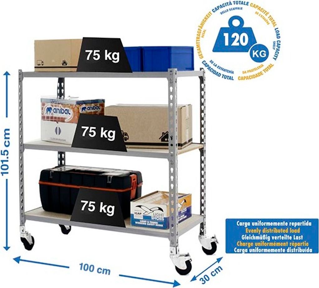 MADERCLICK MOBILE PLUS 3/300 900 Metallhalterung CINZA/MADEIRA