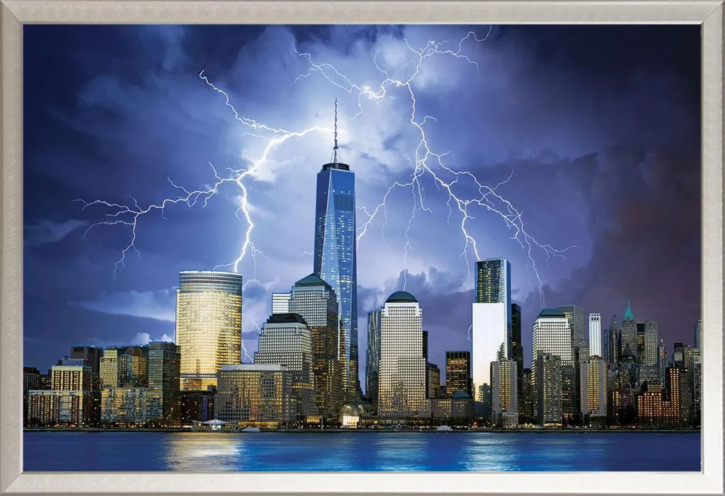 Poster 61x91,5 New York Freedom Tower + Cornice Argento Shinsuke