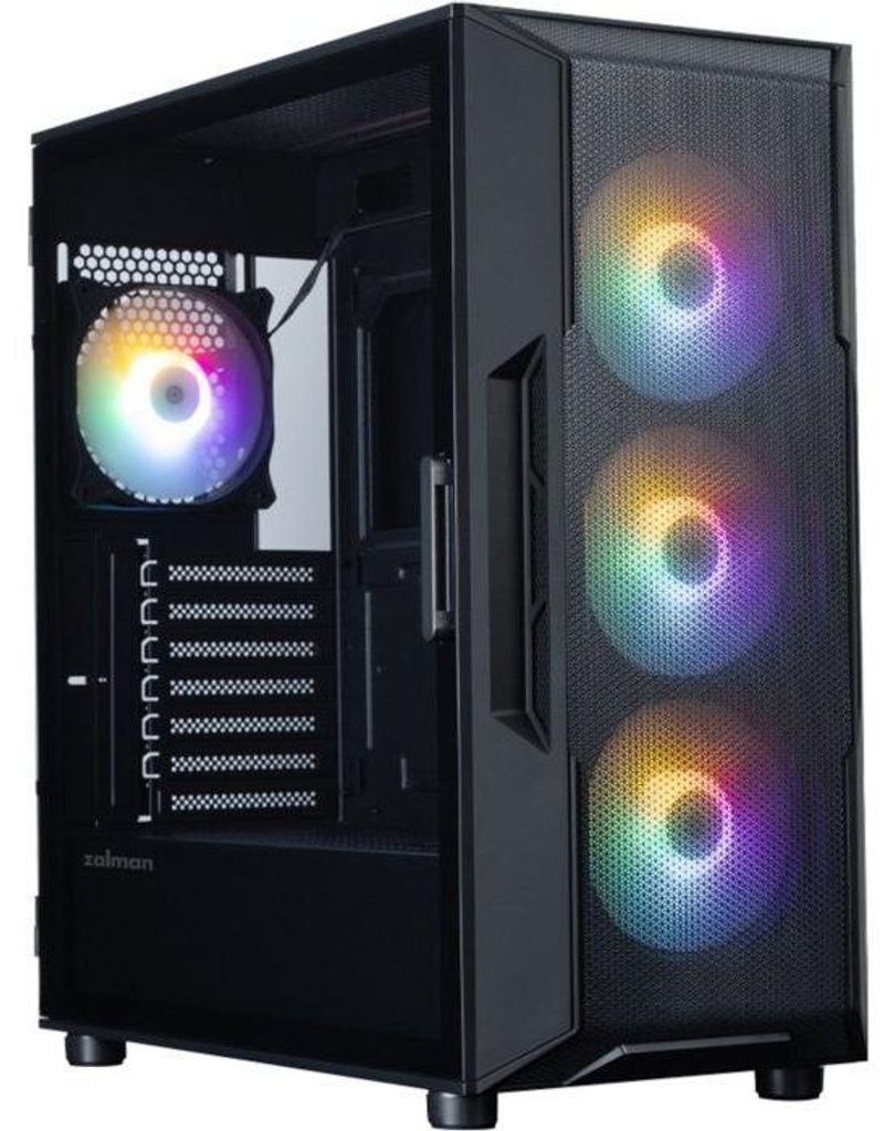 PC Gehäuse, Midi-Tower, ZALMAN i3 NEO V2, ATX, 4x 120mm RGB Lüfter, Mesh Front, Schwarz