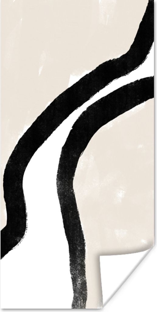 MuchoWow Poster Abstrakt - Linie - Design - Pastell 75x150 cm - Dekoration für die Wände