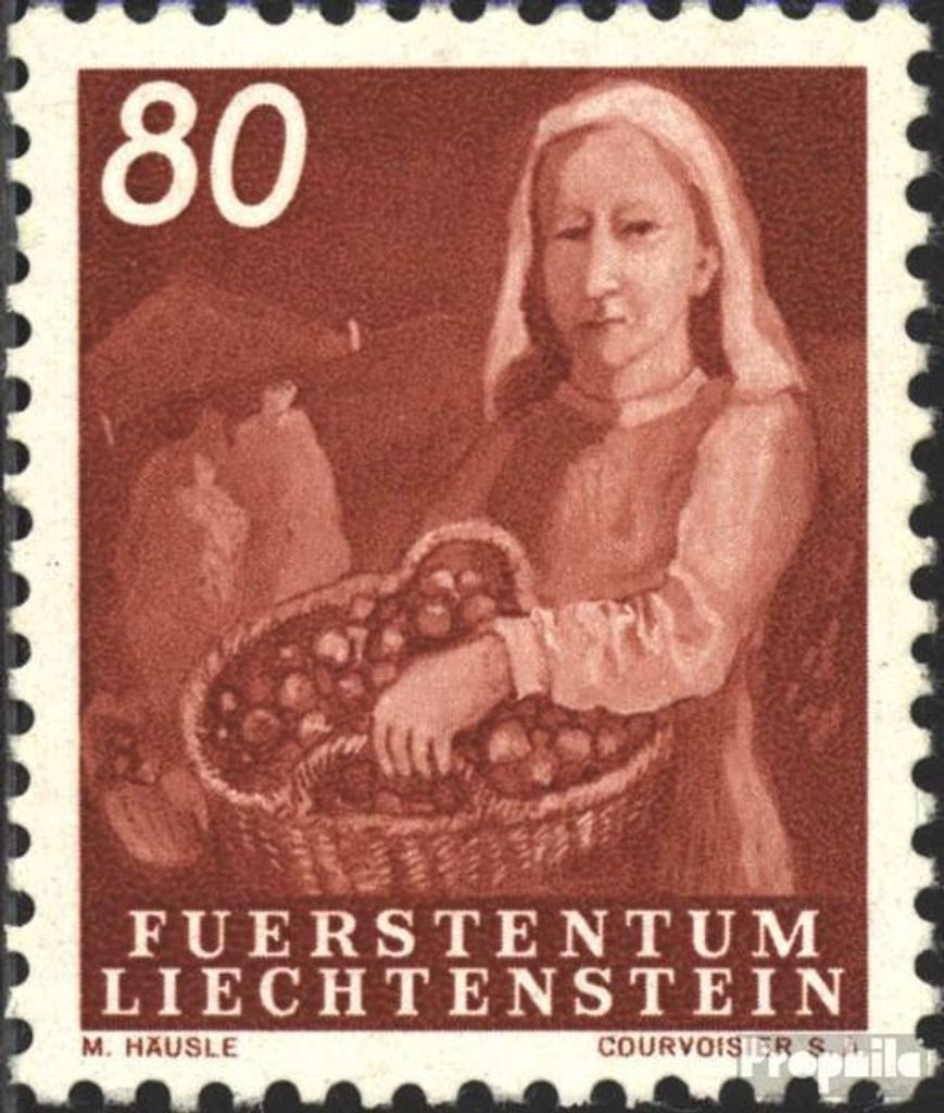 Briefmarken Liechtenstein 1951 Mi 298 gestempelt Landarbeit Produktbild 