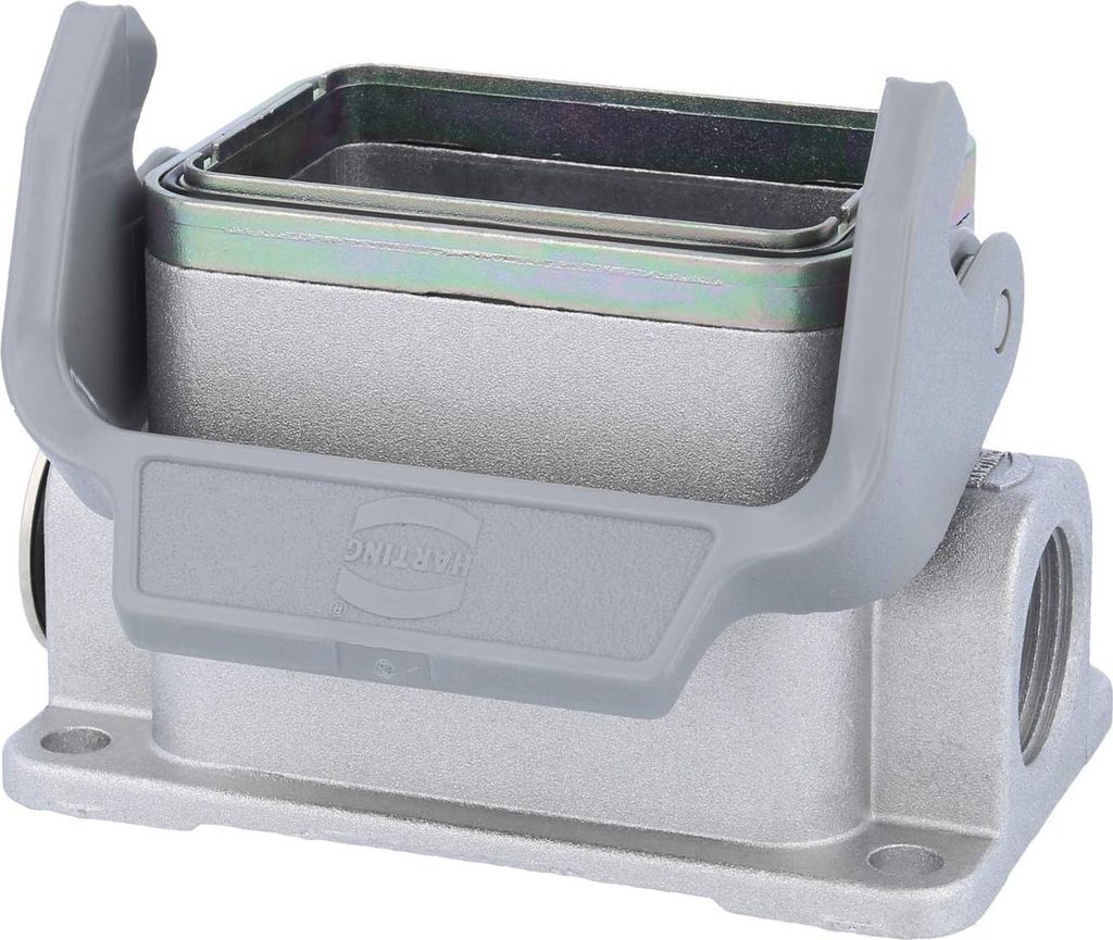HARTING Han 6B EMV Sockelgehäuse niedrig, 1xM20 seitlicher Kabelabgang, mit 1 Längsbügel EMV-Verschraubung M20