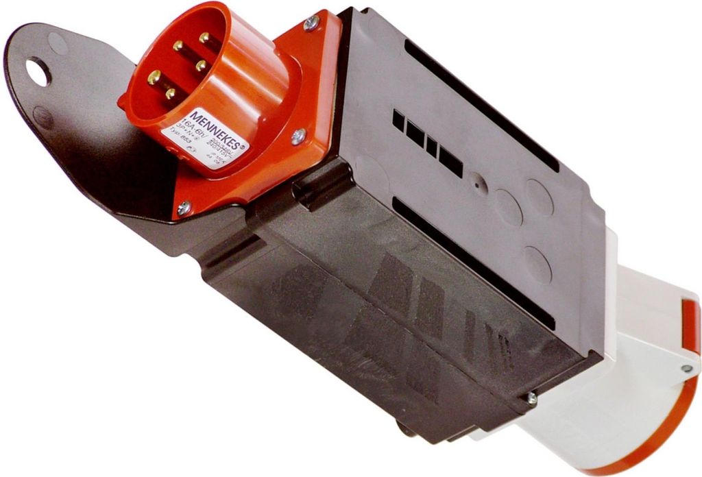 as - Schwabe MIXO MAIN Starkstrom Verteiler – 5-poilige 400 V, 16 A CEE-Stecker auf CEE-Steckdose 16 A – Robuster Stromverteiler geeignet für ...