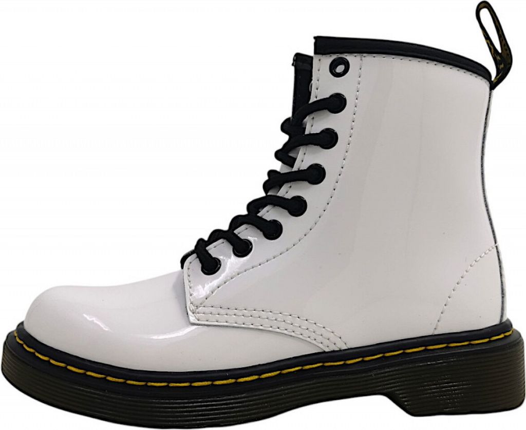 Stivali da bambina Dr Martens Delaney in vernice bianca, Immagine del prodotto 