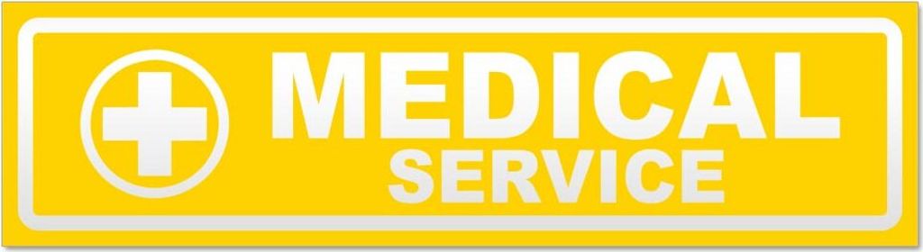 Medical Service Kreuz invertiert Magnetschild Schild magnetisch