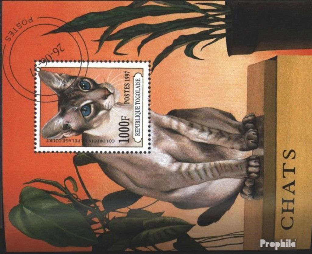 Briefmarken Togo 1997 Mi Block407 (kompl.Ausg.) gestempelt Katzenrassen