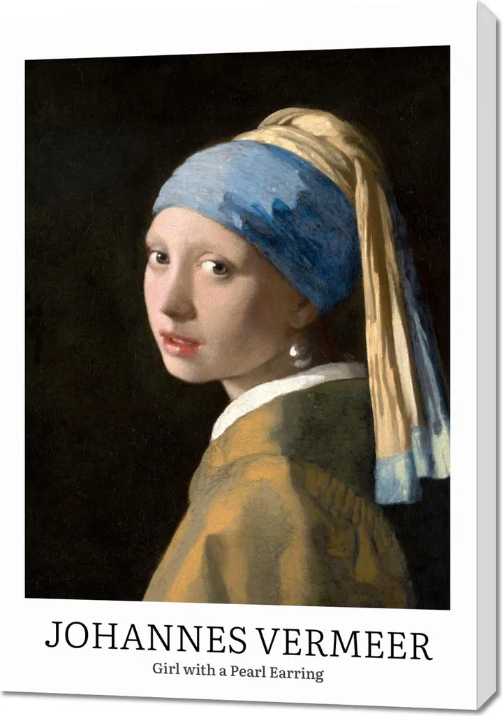 Tableau Girl with a Pearl Earring Vermeer Vintage 70x100 cm pour Salon