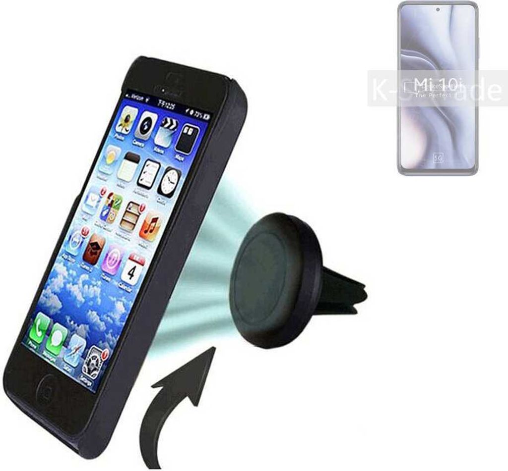 K-S-Trade Kompatibel mit Xiaomi Mi 10i Auto Handy Halterung KFZ Halter Lüftungsgitterhalterung Air Vent mount Smartphone Halter