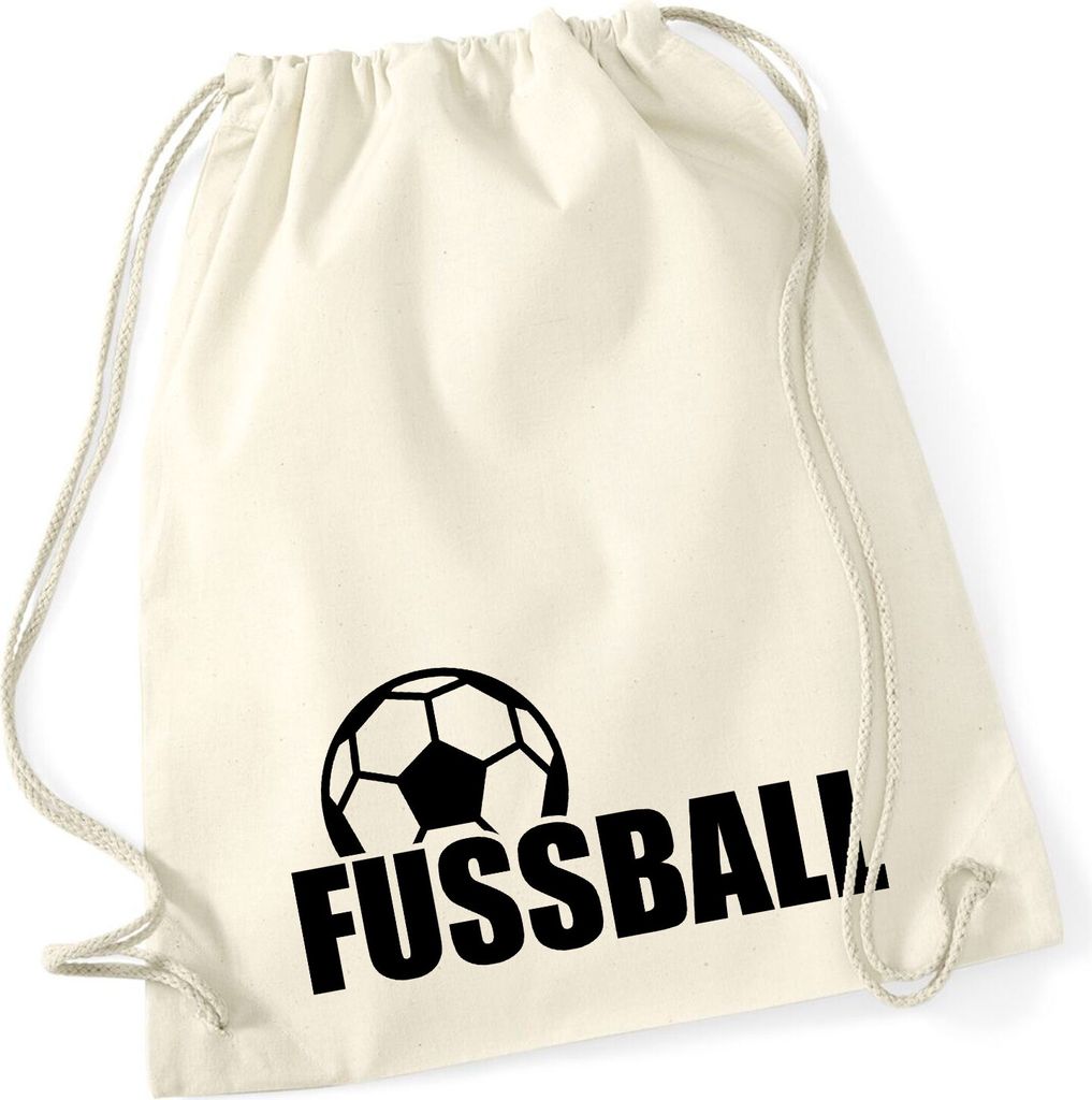Huuraa Turnbeutel Fussball Ball 12 Liter Natural Baumwolle Produktbild 