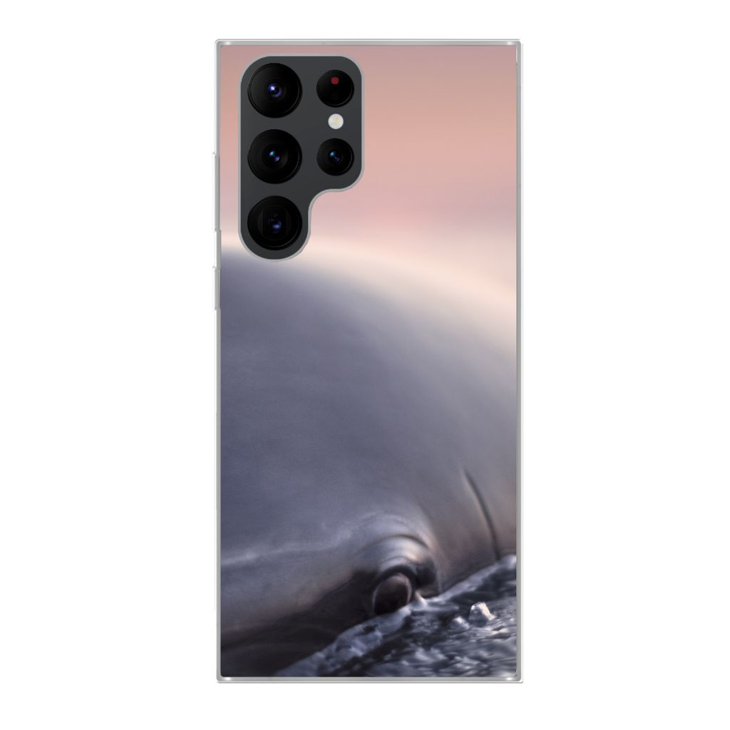 MuchoWow Handyhülle Schutzhülle Hülle für Samsung Galaxy S22 Ultra Delfin - Wasser - Nahaufnahme Silikon Softcase Handy Hülle - Abbildung