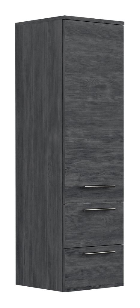 Hochschrank 120 cm in Graphit mit Glaseinlagen : Grafit Varianten: Grafit
