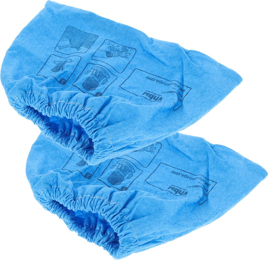 vhbw 2x Textilfilter kompatibel mit Parkside PWD 12 A1, 20 A1 Staubsauger, Nass-/Trockensauger - Stoffbeutel, Abwaschbar Blau
