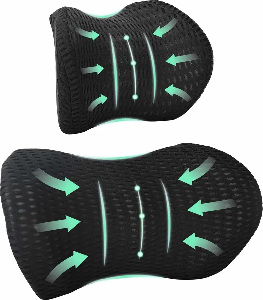 Coussin de soutien noir en mousse viscoélastique haute densité 47 cm