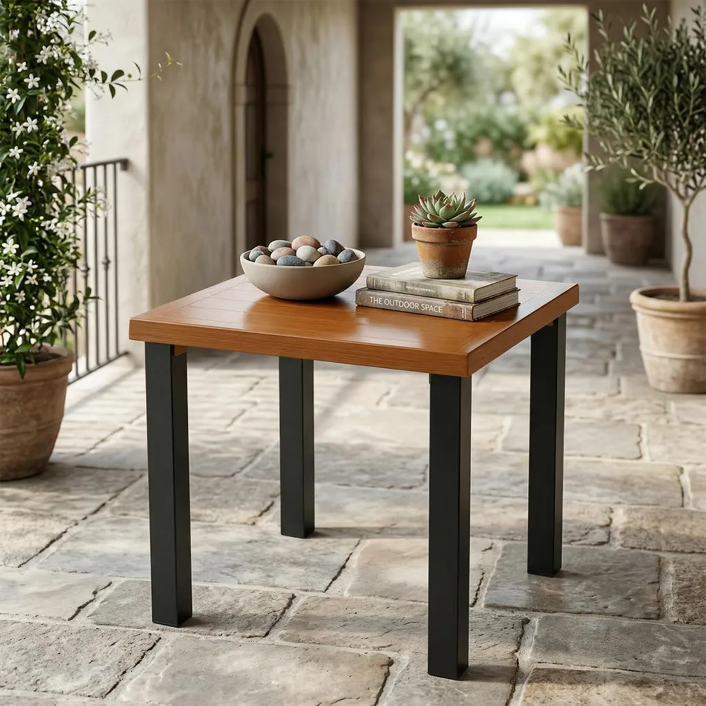 Table basse de balcon pour café extérieur et détente jardin durable