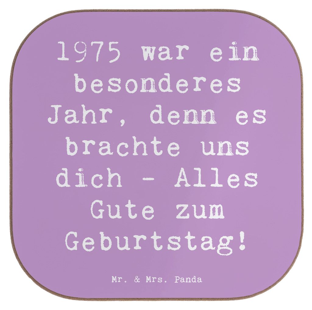 Mr. & Mrs. Panda Tassenuntersetzer Spruch 1975 Geburtstag - Lavendeltraum - Geschenk, Holzuntersetzer, besondere Jahr, Geburtstagsgeschenke, Liebe ...
