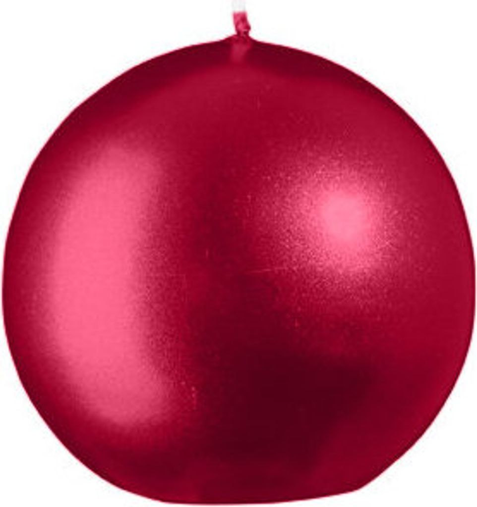 Kugelkerzen Metallic Matt Weihnachtsrot Rot Ø 70 mm, 6 Stück
