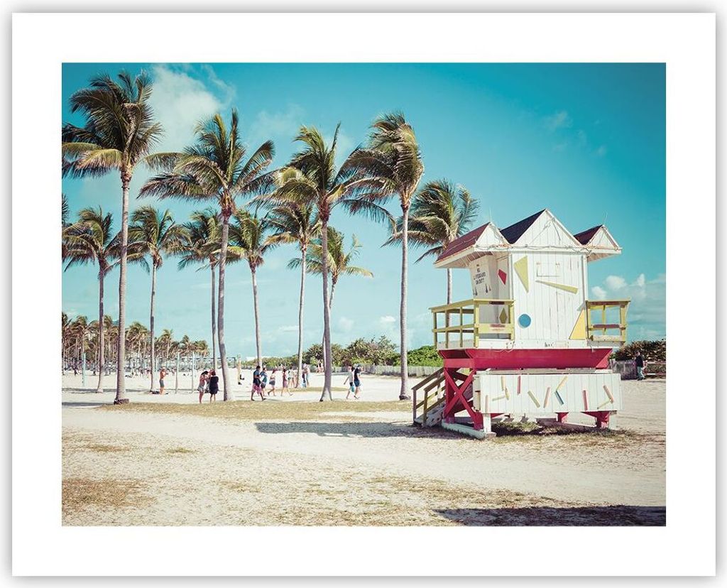 Poster - Poster ohne Rahmen - Strand Miami Florida - 50x40 Produktbild 