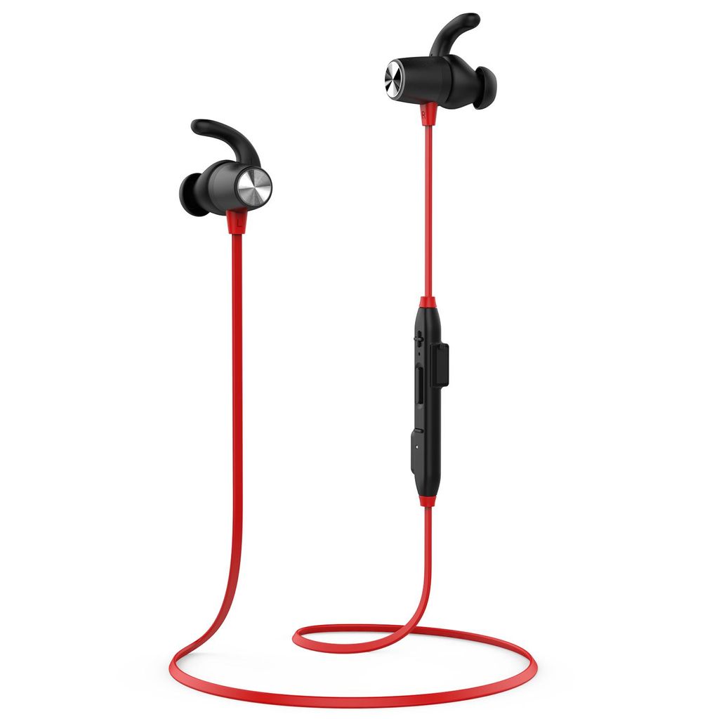 dodocool Magnetic Wireless Stereo Sport In-Ear-Kopfhoerer mit HD Mic CVC 6.0 Noise Cancellation fuer die meisten Bluetooth-faehigen Smart Devices Red