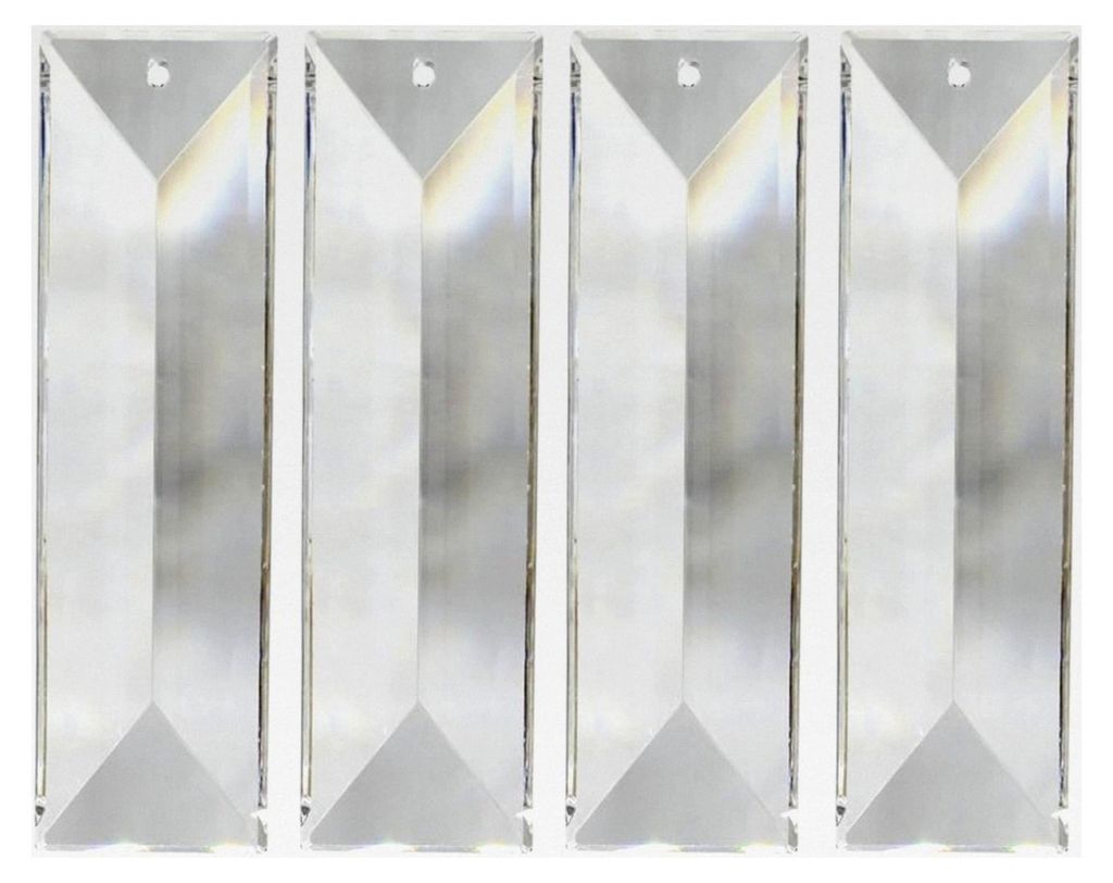 4X Kristall X - Prisma L. 76mm Kristallsteine klar Regenbogenkristall 30% PbO Bleikristall Esoterik Feng Shui