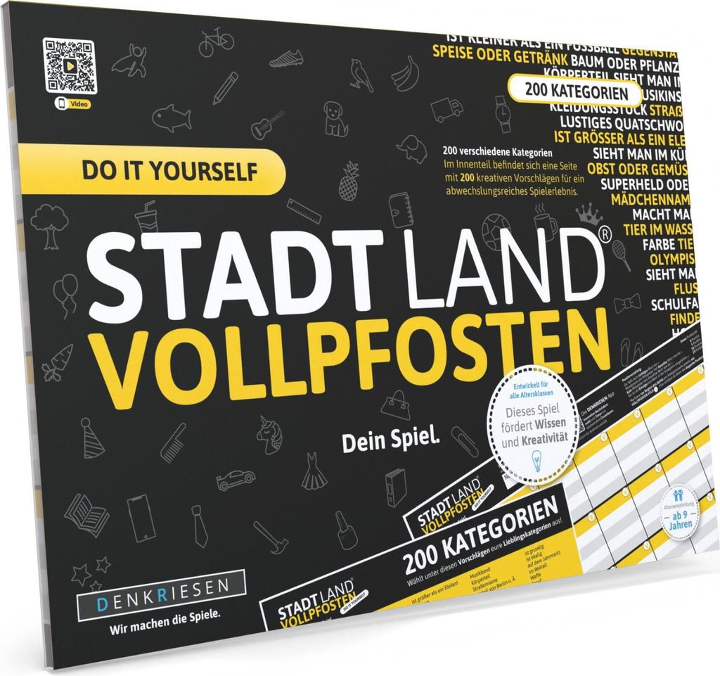 Stadt Land Vollpfosten Do It Yourself Edition – "Dein Spiel." | A4 Spielblock