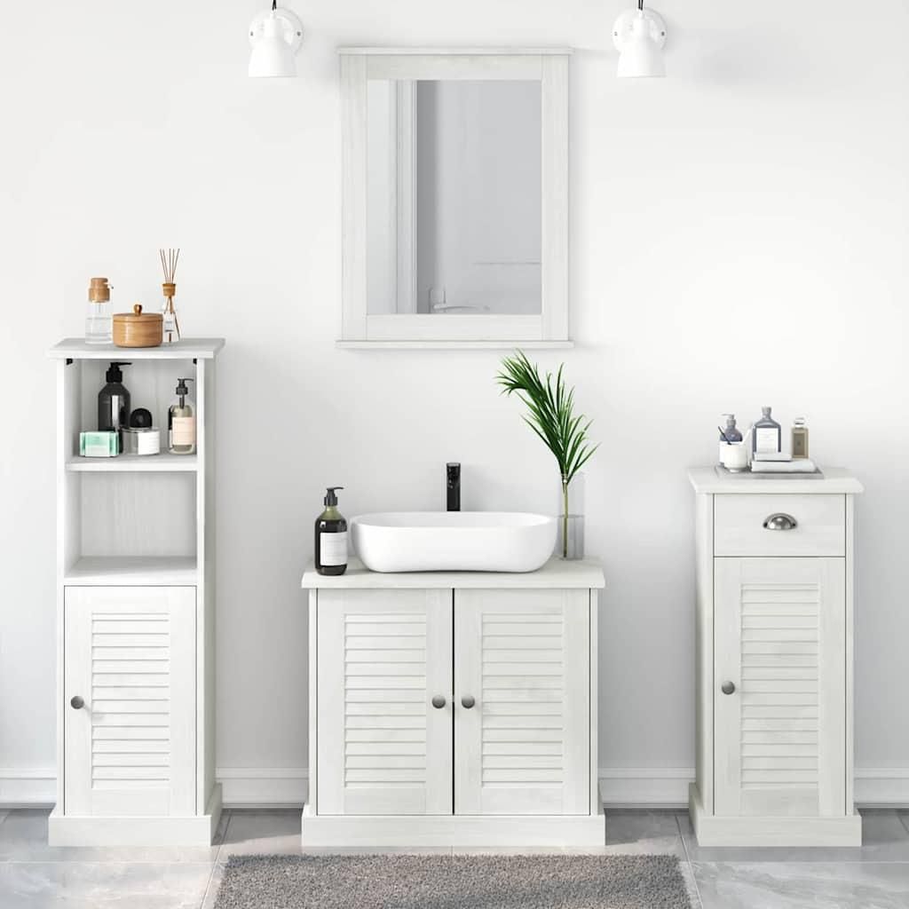 Möbel Badezimmermöbel Set 3 pcs Antik Weiß 37 x 34 x 110 cm - Badezimmer 3328546