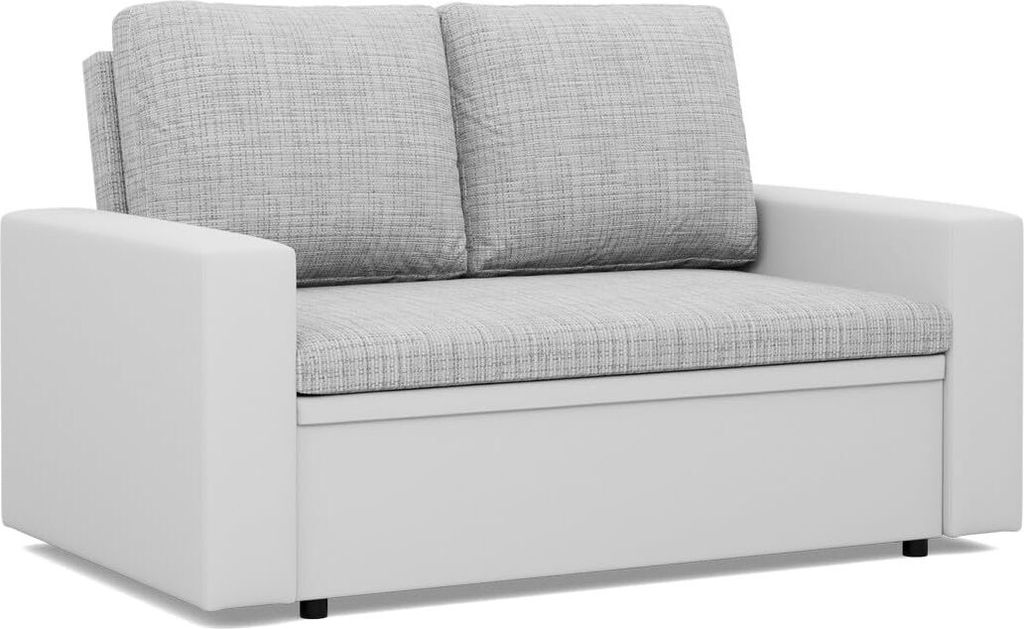 Schlafsofa für Wohnzimmer LUNA, Sofa 2-Sitzer, Schlaffläche 198x120cm, Grau