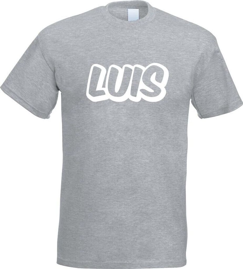 Kiwistar - T-Shirt - Graumeliert - Luis Vorname Jungen Motiv Bedruckt Funshirt Design Print - mit Motiv Bedruckt - Funshirt Design - Sport - Freize...