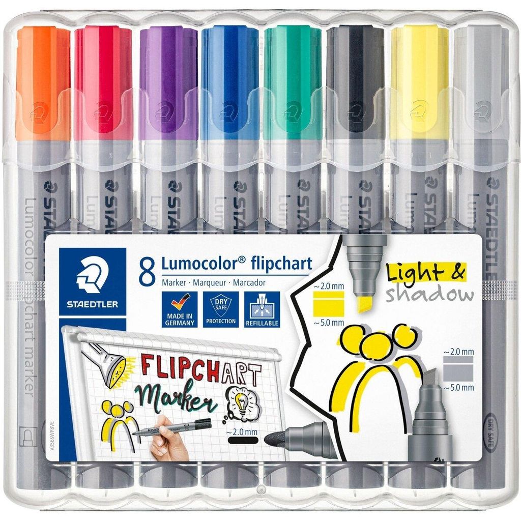 STAEDTLER Lumocolor 356 Flipchart-Marker mit Rundspitze Box Produktbild 