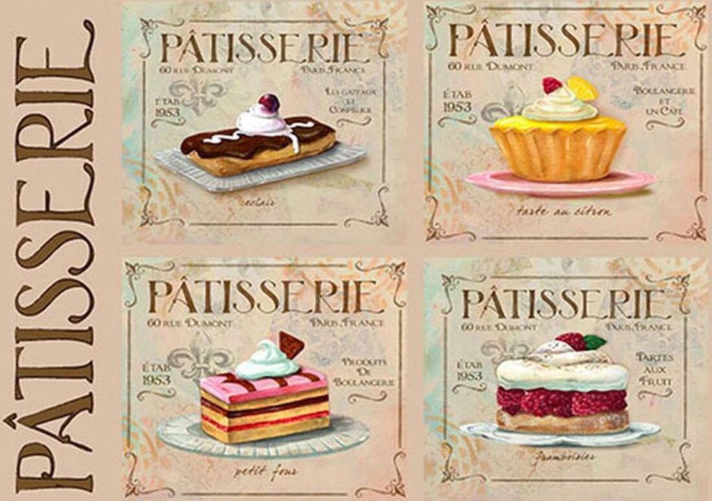 vianmo Holzschild 12x18 cm Patisserie Kuchen Sorte Bäckerei