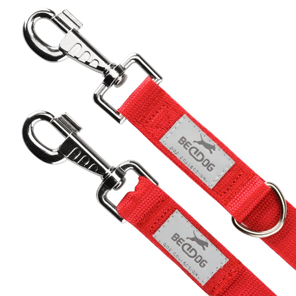 BedDog Hundeleine SPIKE verstellbar in 3 Längen Führleine, Laufleine,2m/25mm,rot