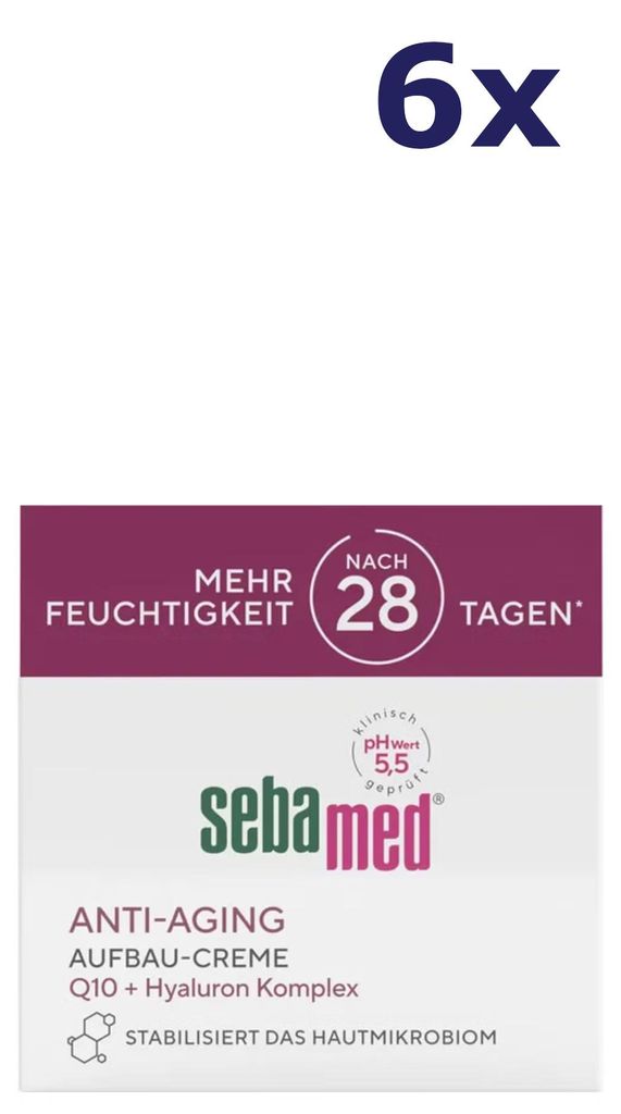 6x Sebamed Anti-aging gezichtscrème Q10 Aufbau 50 ml