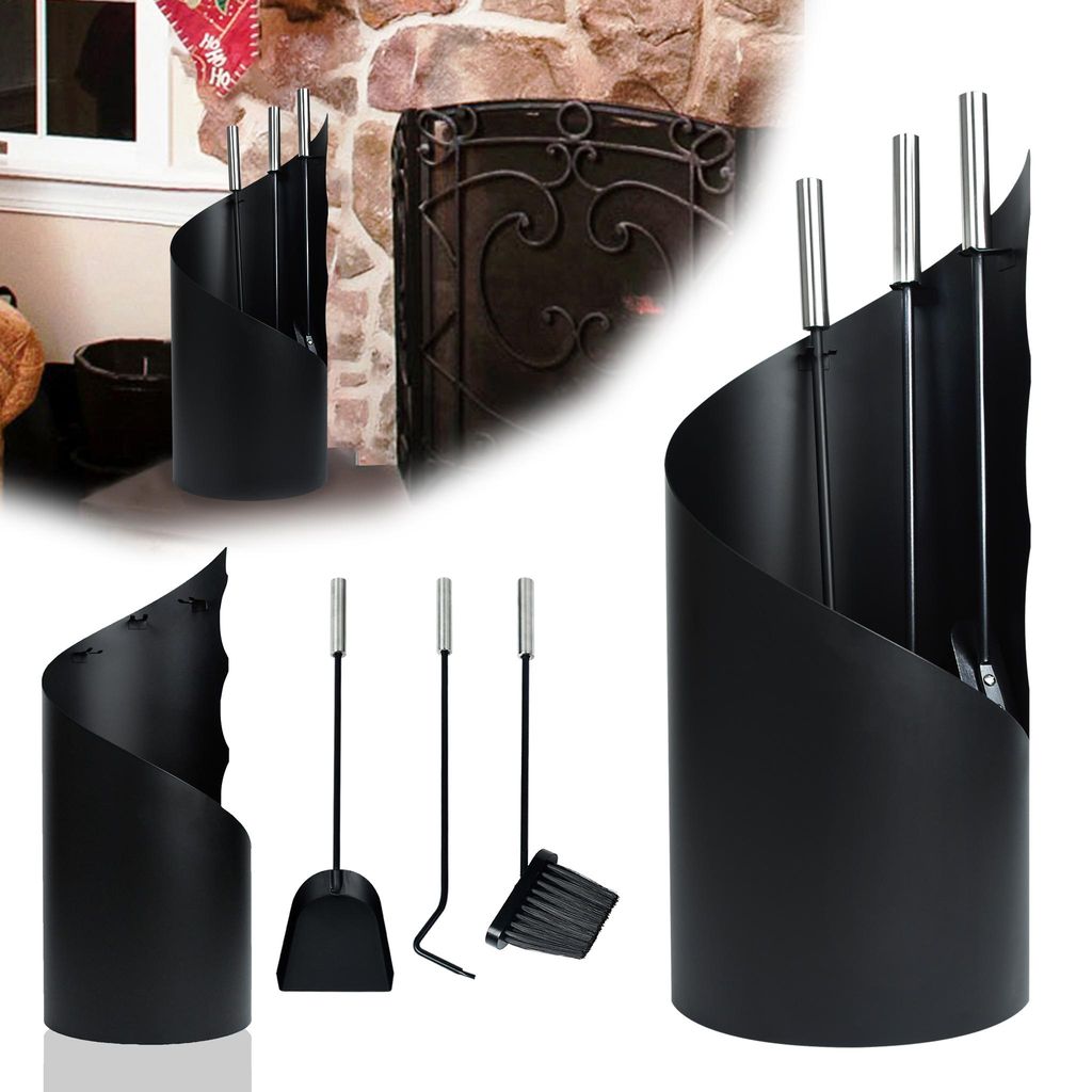 YARDIN, ensemble de 4 pièces pour cheminée : support avec Image du produit 