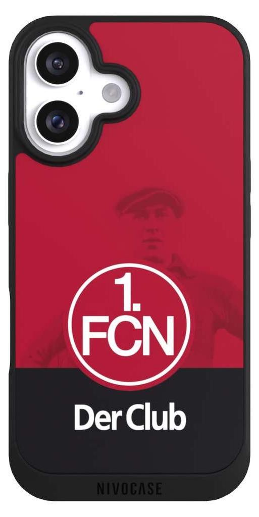 NIVOCASE Handyhülle für Apple iPhone 16 Hülle NIVOpure Case Schwarz 1. FC Nürnberg Der Club Offizielles Lizenzprodukt