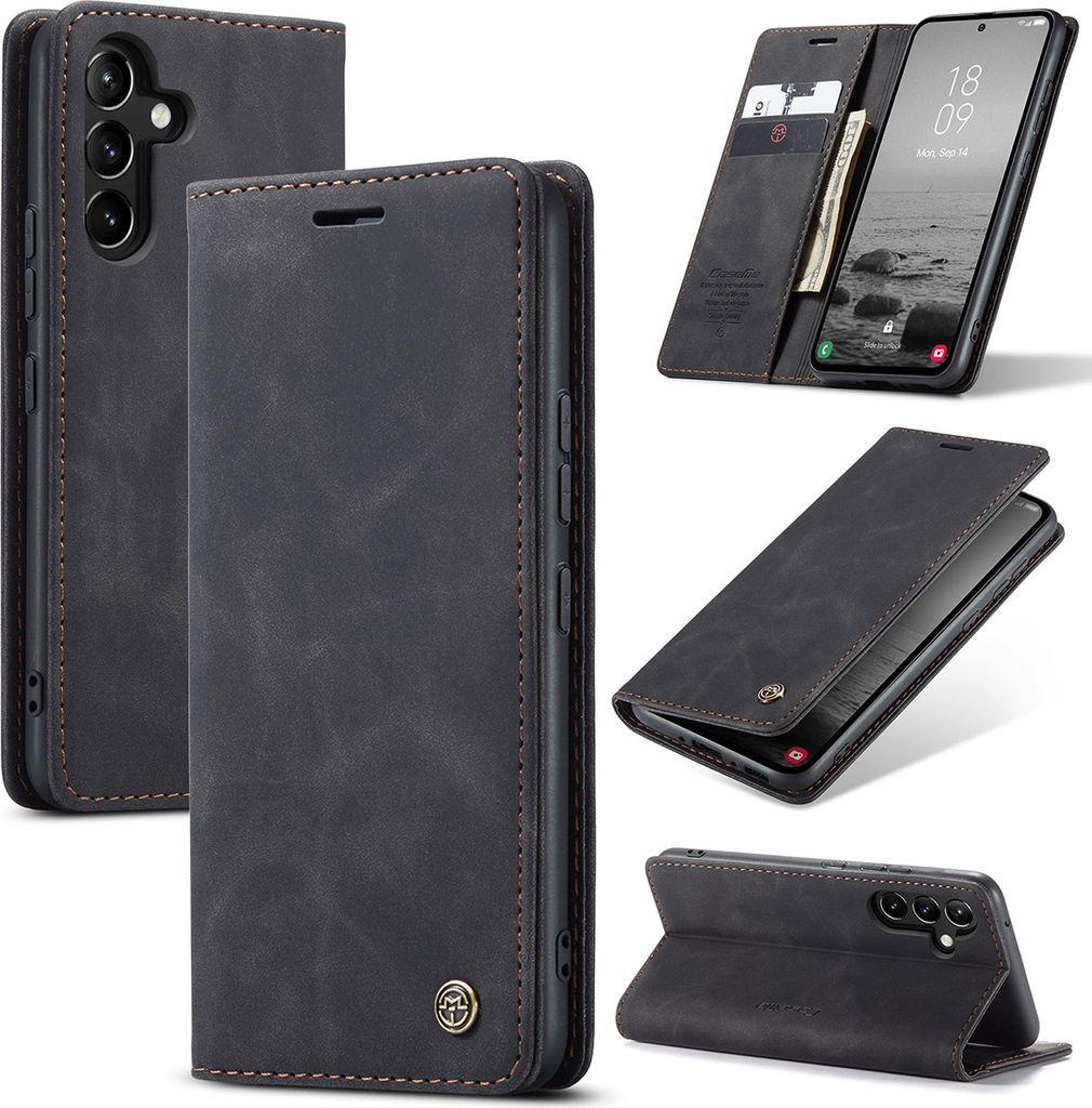 Galaxy A54 5G Hülle, Retro Kunstledertasche mit Produktbild 