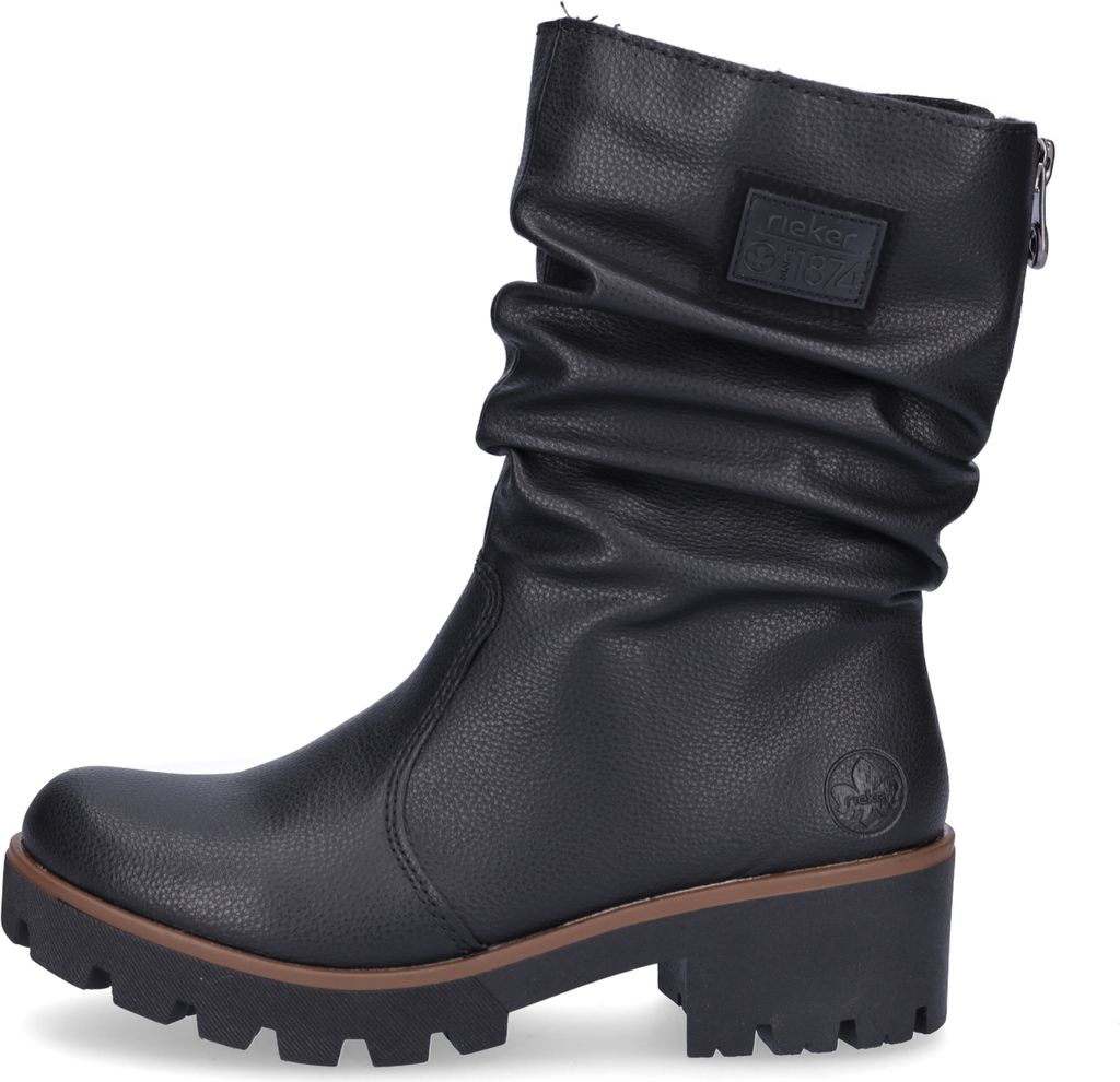 Leder Damenstiefel GefÃ¼ttert Schwarz Rieker Winterstiefel Damen