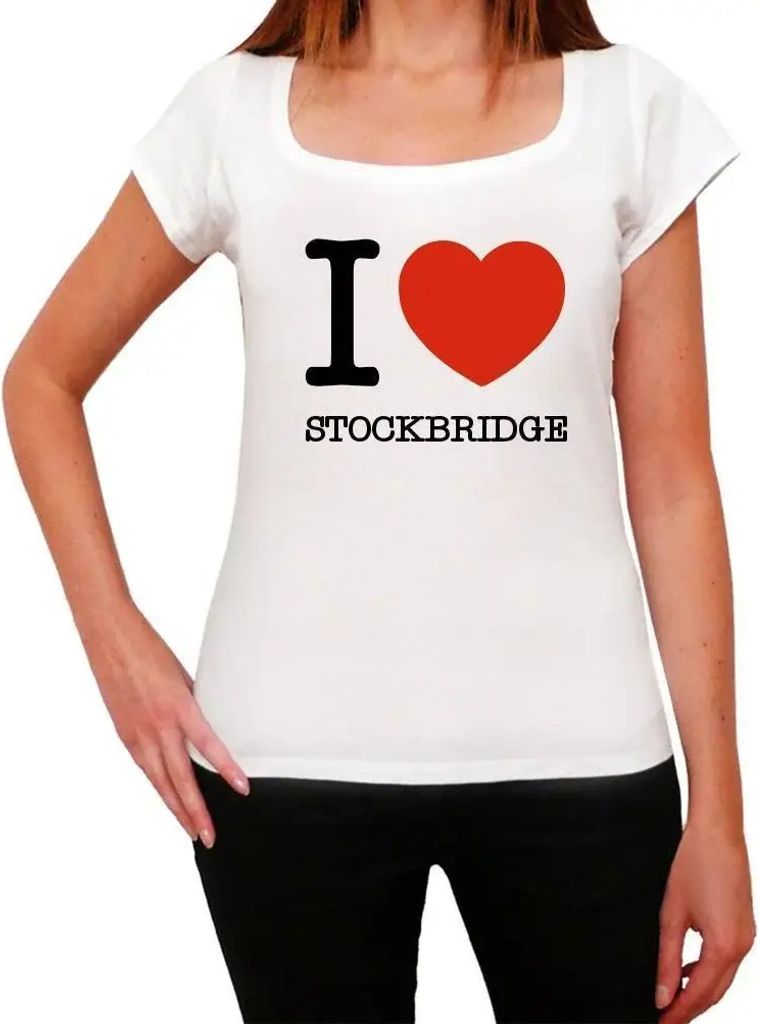 Damen Grafik T-Shirt Ich liebe Stockbridge – I Love Stockbridge – Öko-Verantwortlich Vintage Jahrgang Kurzarm Lustige Druck Geburtstag Geschen...